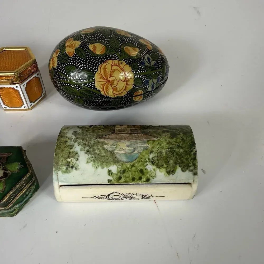 Lot Of 8 Various Trinket Jewelry Boxes - Picture 4 of 7